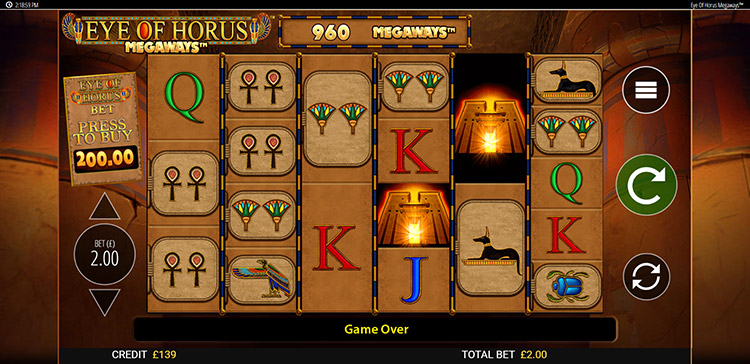 Eye of Horus Megaways Slots MegaCasino