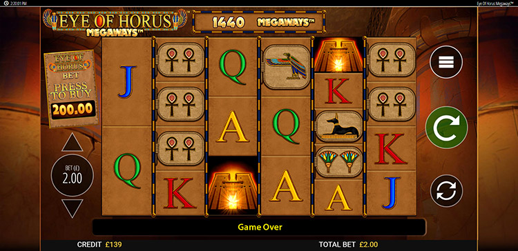 Eye of Horus Megaways Slots MegaCasino