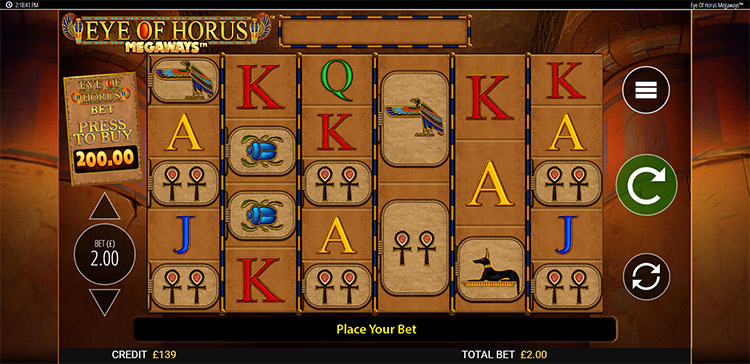 Eye of Horus Megaways Slots MegaCasino