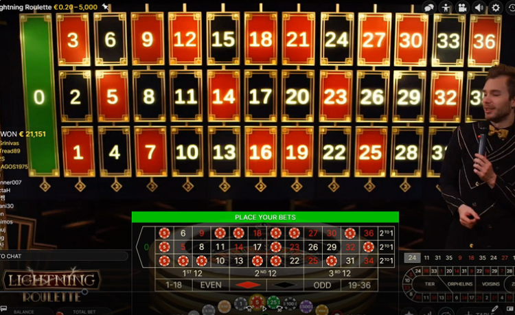 Play Lightning Roulette at MegaCasino