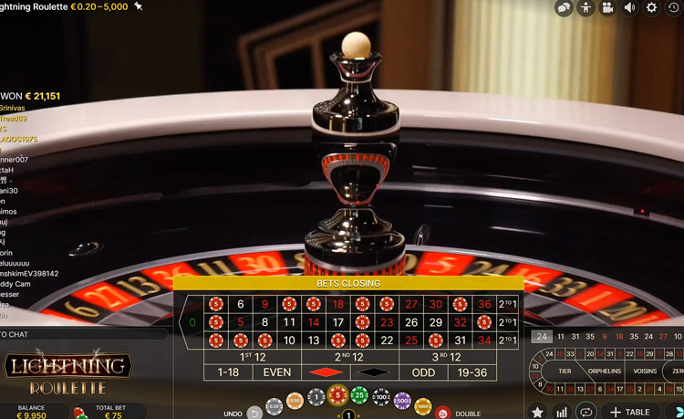 Play Lightning Roulette at MegaCasino