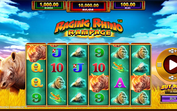 Raging Rhino Rampage Slots MegaCasino