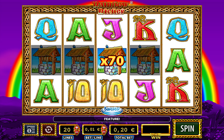 Rainbow Riches Slots Gameplay Screenshot